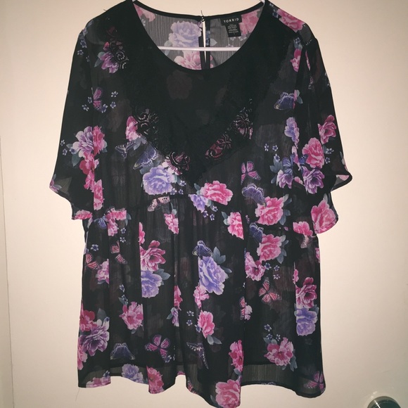 *NWOT* Torrid Sheer Empire Waist Top - Picture 1 of 6